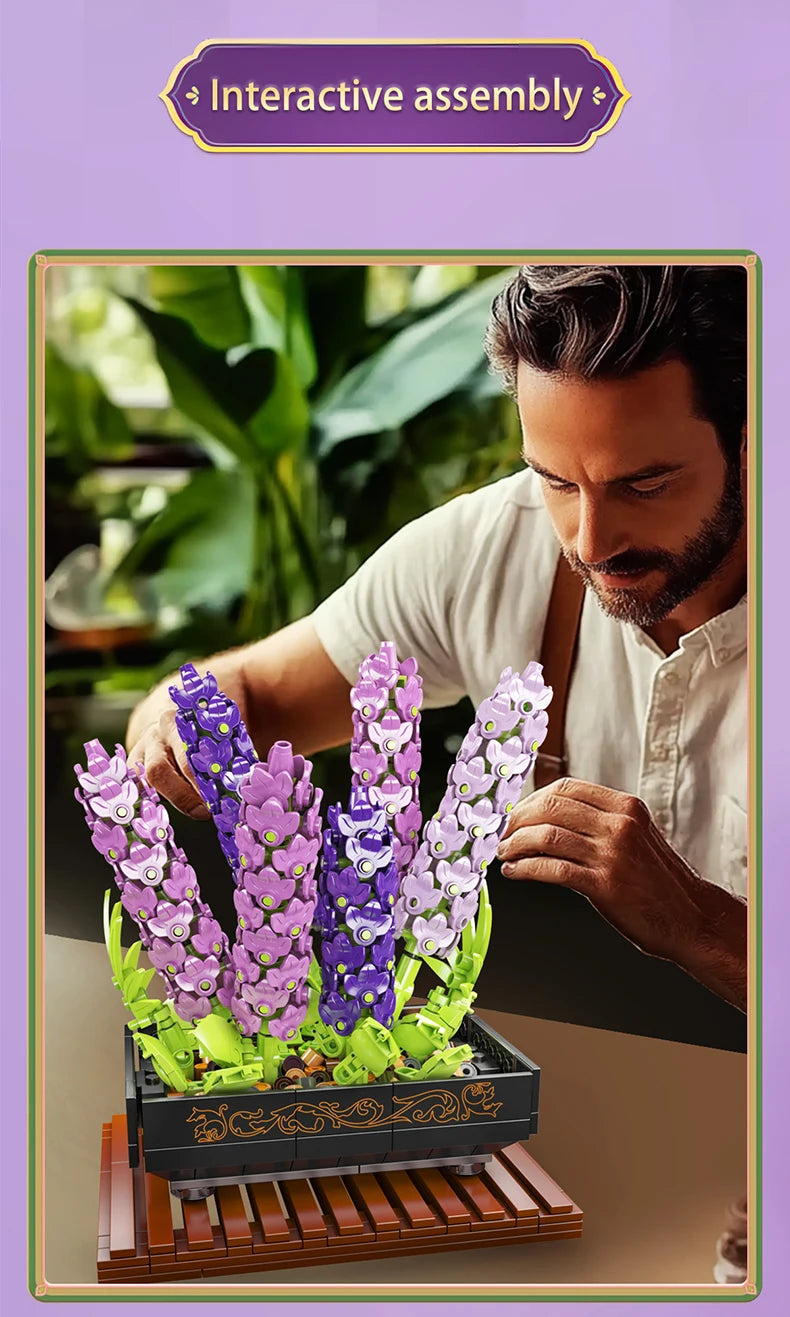 Bloc de Construction Fleurs Violettes