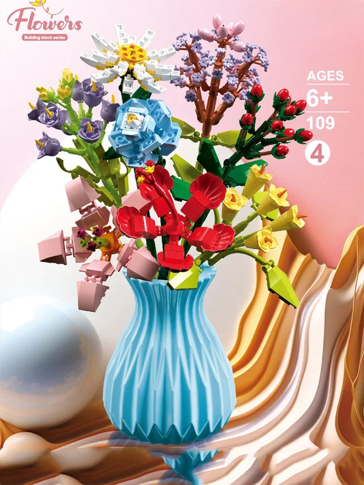 Bloc de Construction Fleur avec Vase - Plante Paradise
