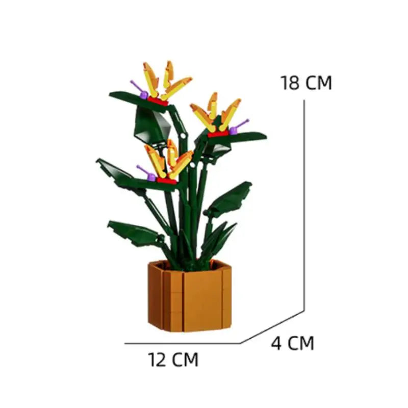 Bloc de Construction Fleur avec Pot - Plante Paradise