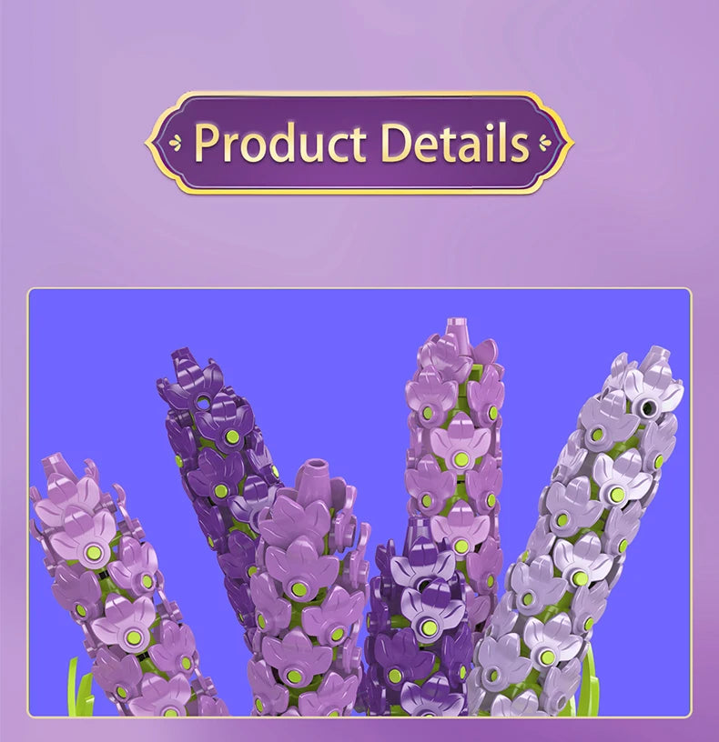Bloc de Construction Fleurs Violettes