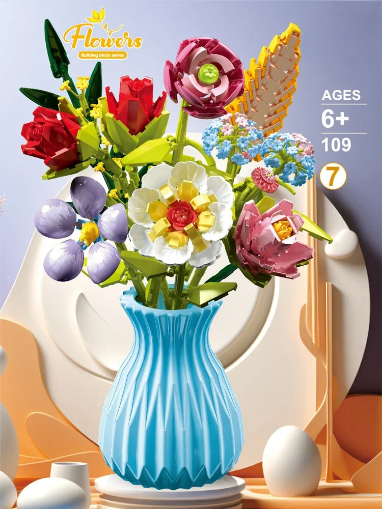 Bloc de Construction Fleur avec Vase - Plante Paradise