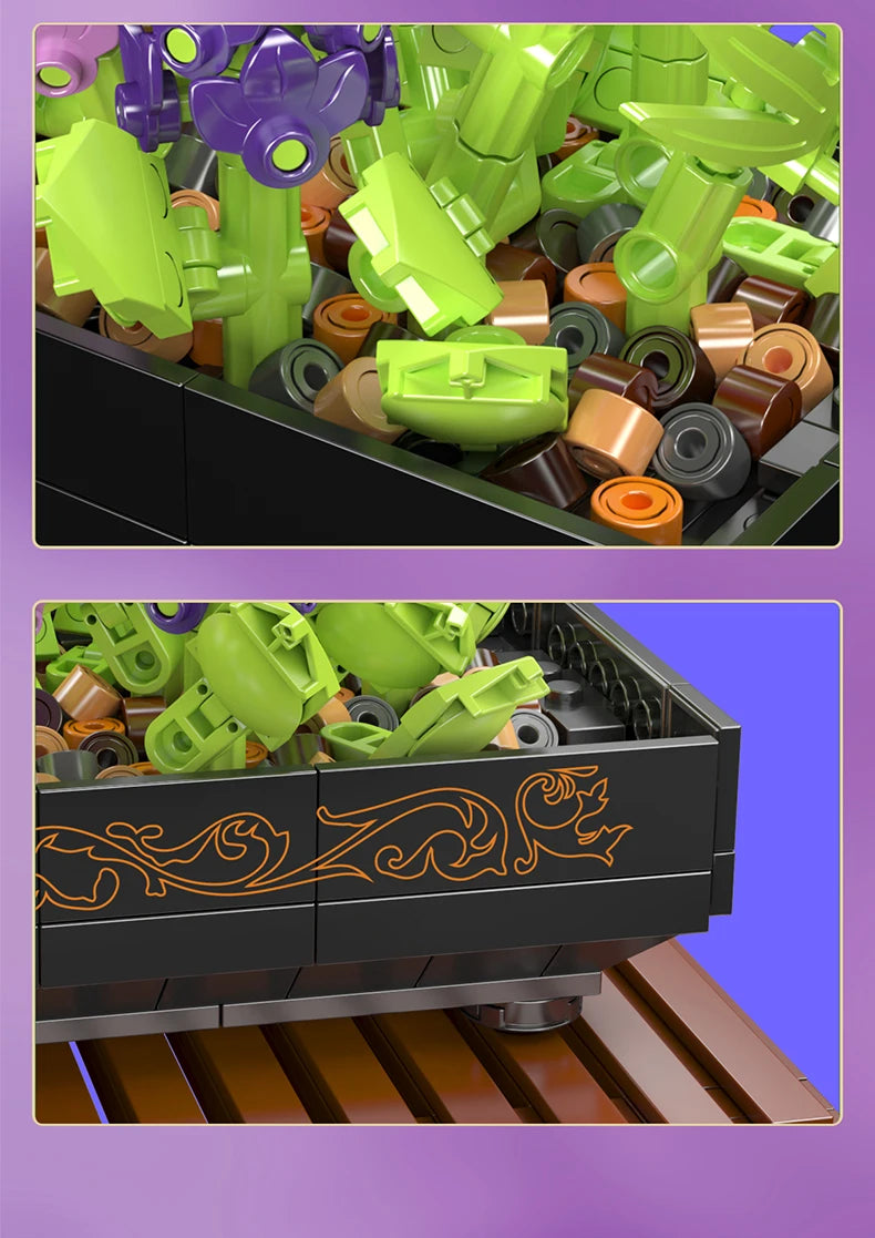 Bloc de Construction Fleurs Violettes