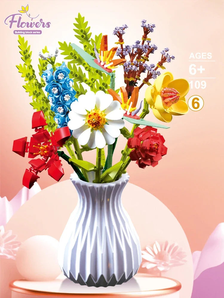 Bloc de Construction Fleur avec Vase - Plante Paradise