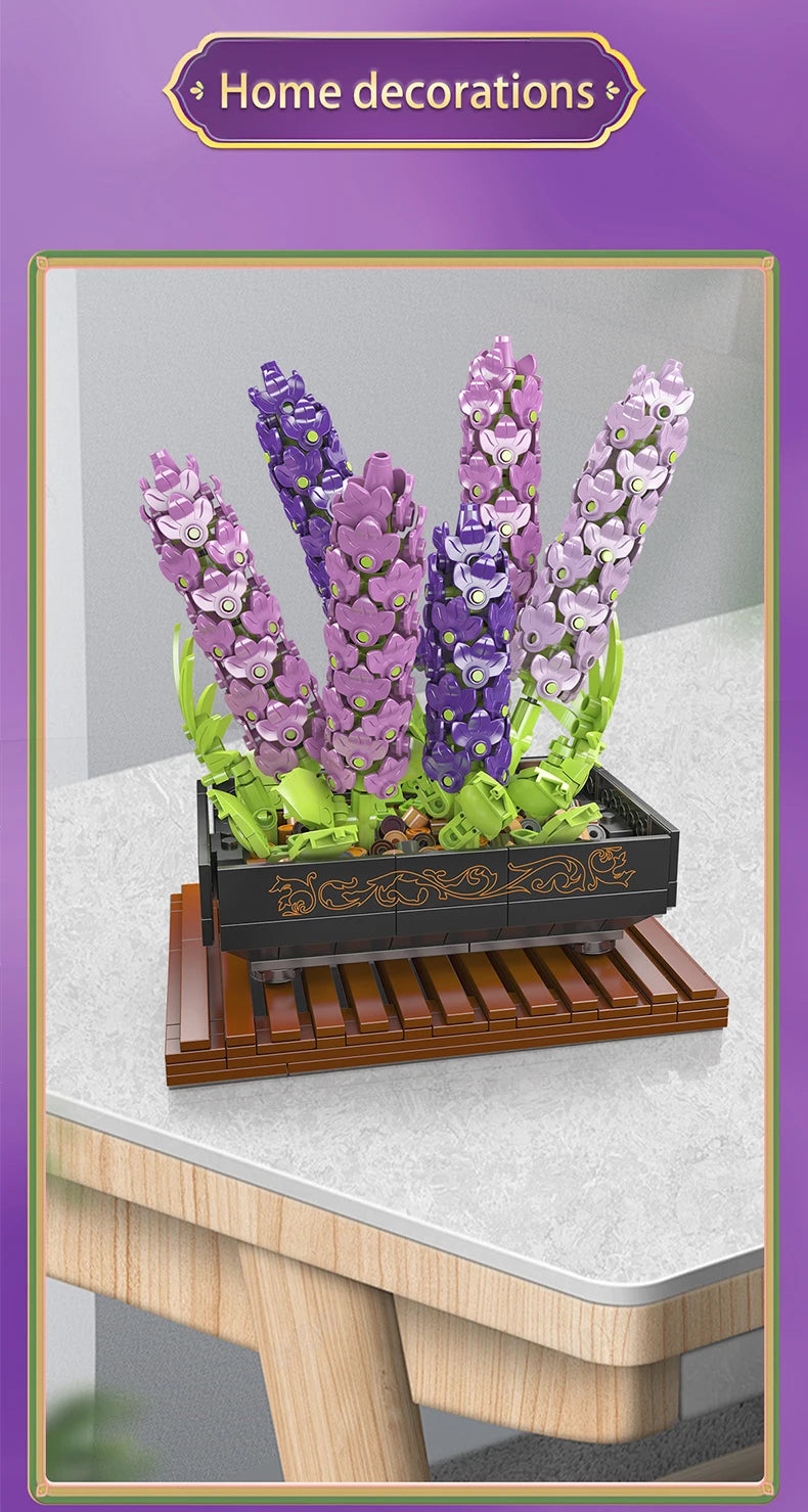 Bloc de Construction Fleurs Violettes