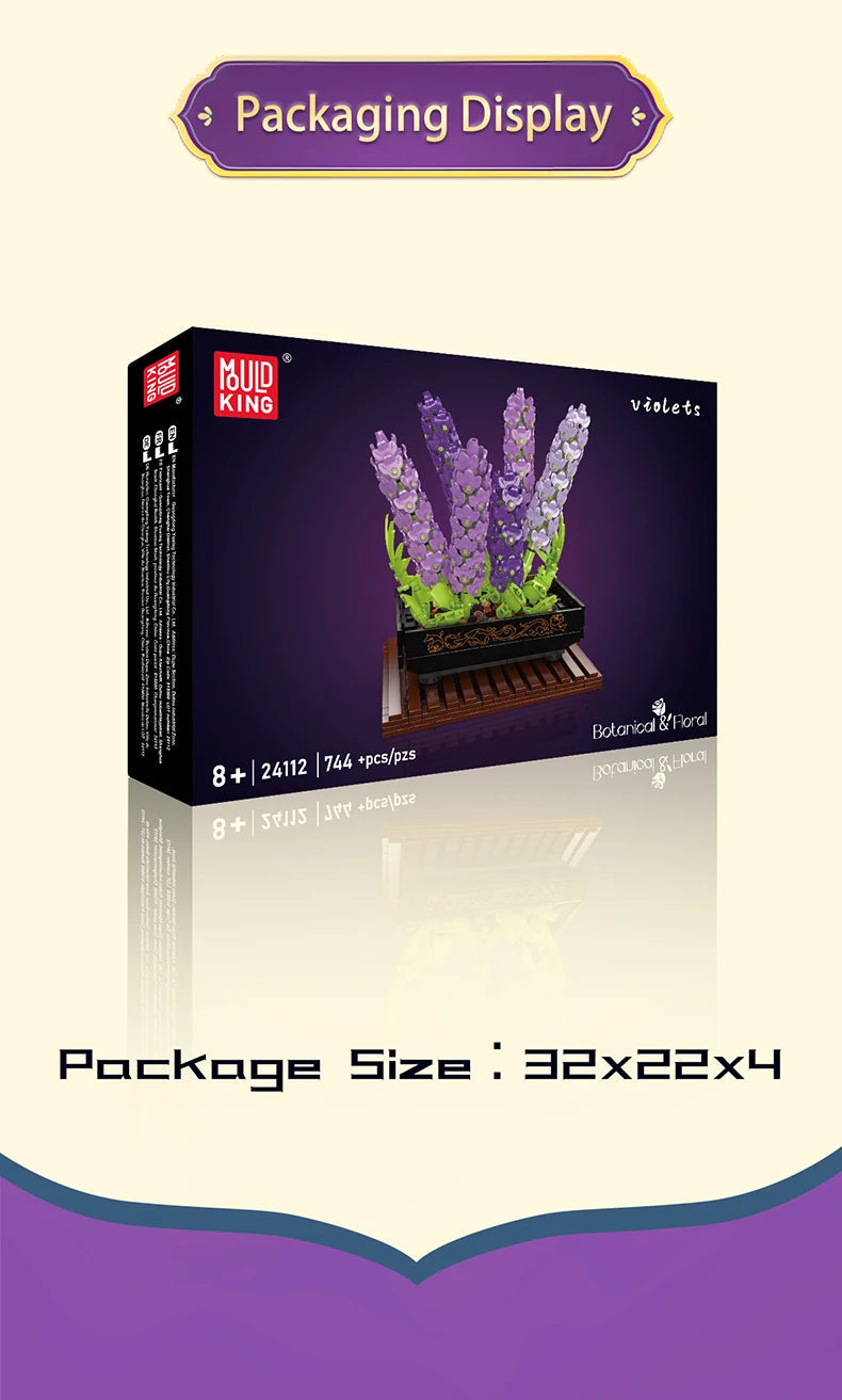 Bloc de Construction Fleurs Violettes