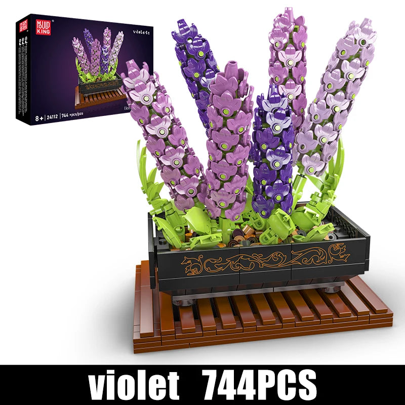 Bloc de Construction Fleurs Violettes