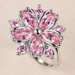 Bague Fleur  Crystal (Argent)