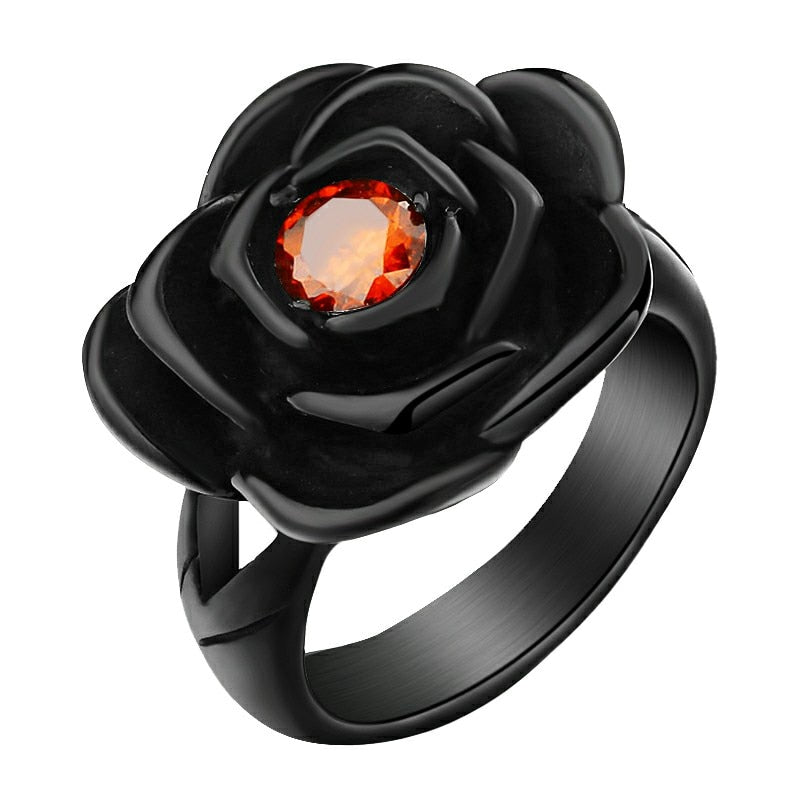 Bague Fleur <br> Gothique (Acier)