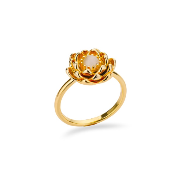 Bague Fleur <br> dorée (Acier)