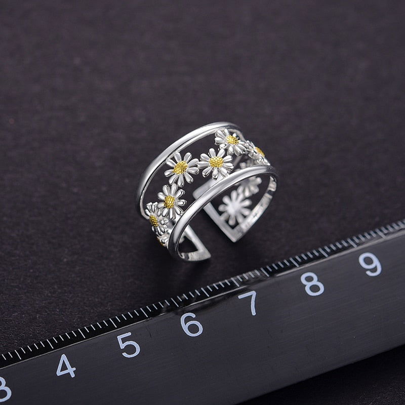 Bague fleur <br> Epuré (Argent)