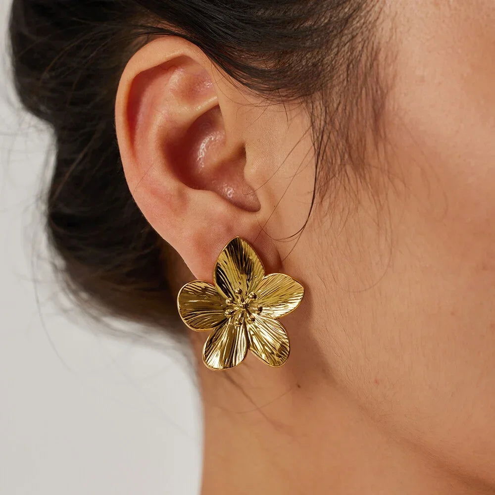 Boucle D'oreille Fleur Nacrée