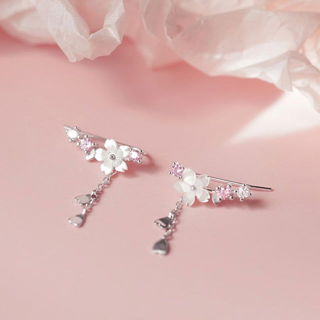 Boucles d'Oreilles Fleuries <br> Marguerite Brillante