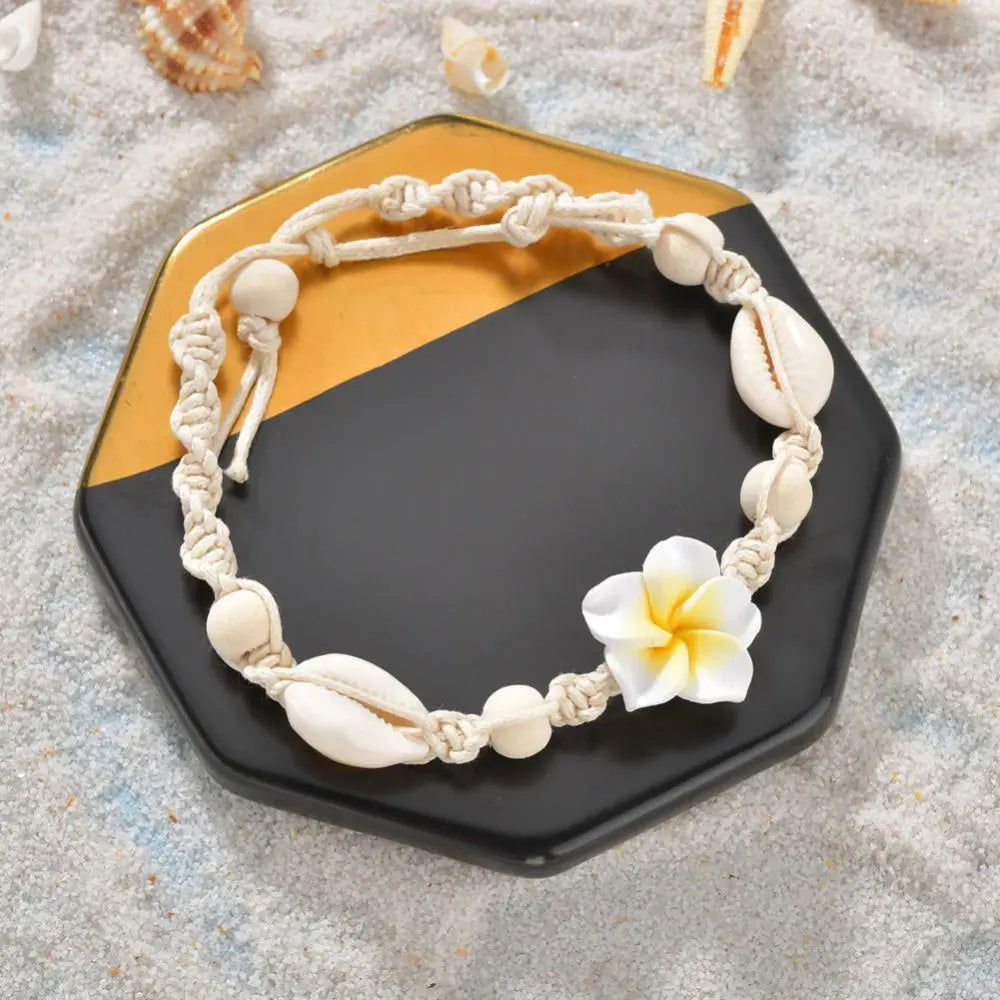 Bracelet Cheville Fleur Coquillage