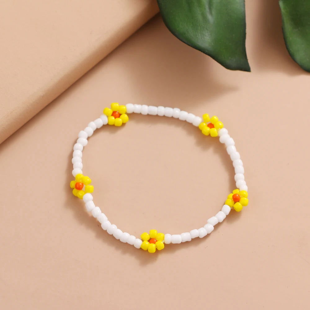 Bracelet Cheville Fleur Femme