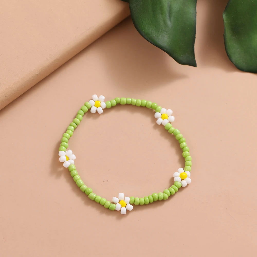 Bracelet Cheville Fleur Femme