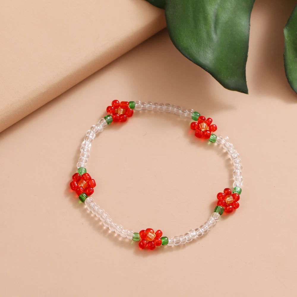 Bracelet Cheville Fleur Femme