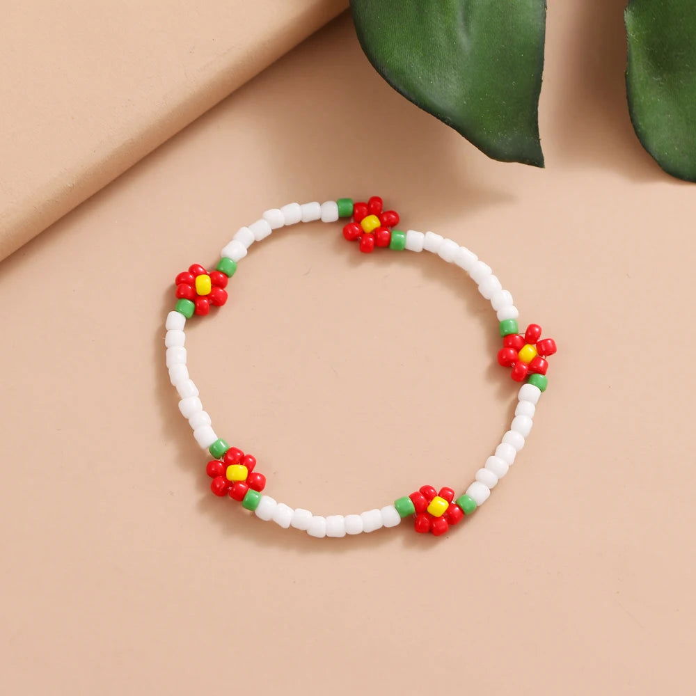 Bracelet Cheville Fleur Femme