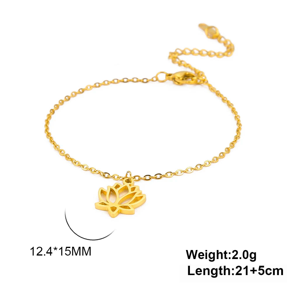 Bracelet Cheville Fleur Lotus