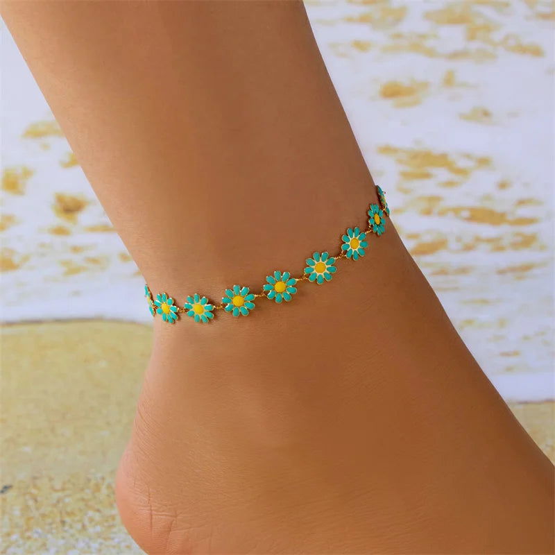 Bracelet Cheville Fleur Marguerite