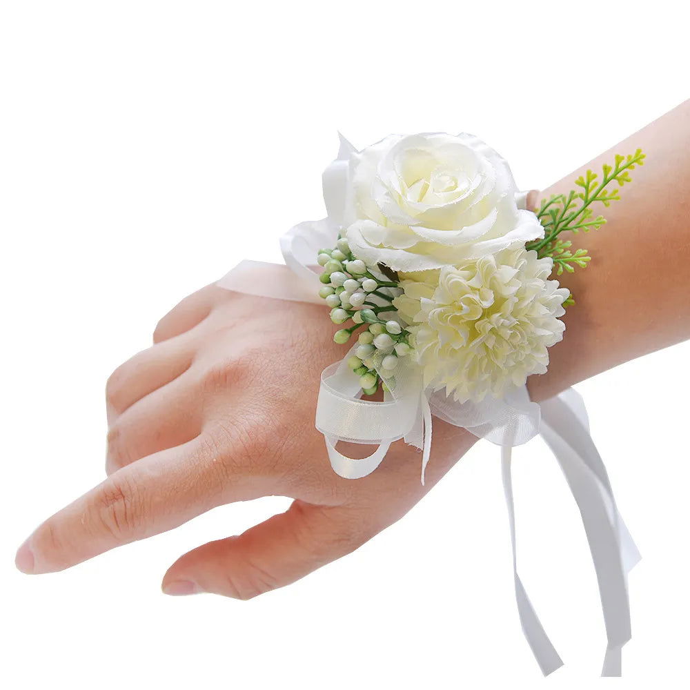 Bracelet Fleur <br> Mariage Blanc