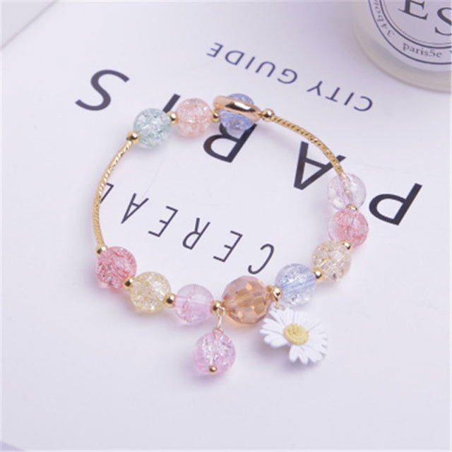 Bracelet Fleur <br> Perle En Verre