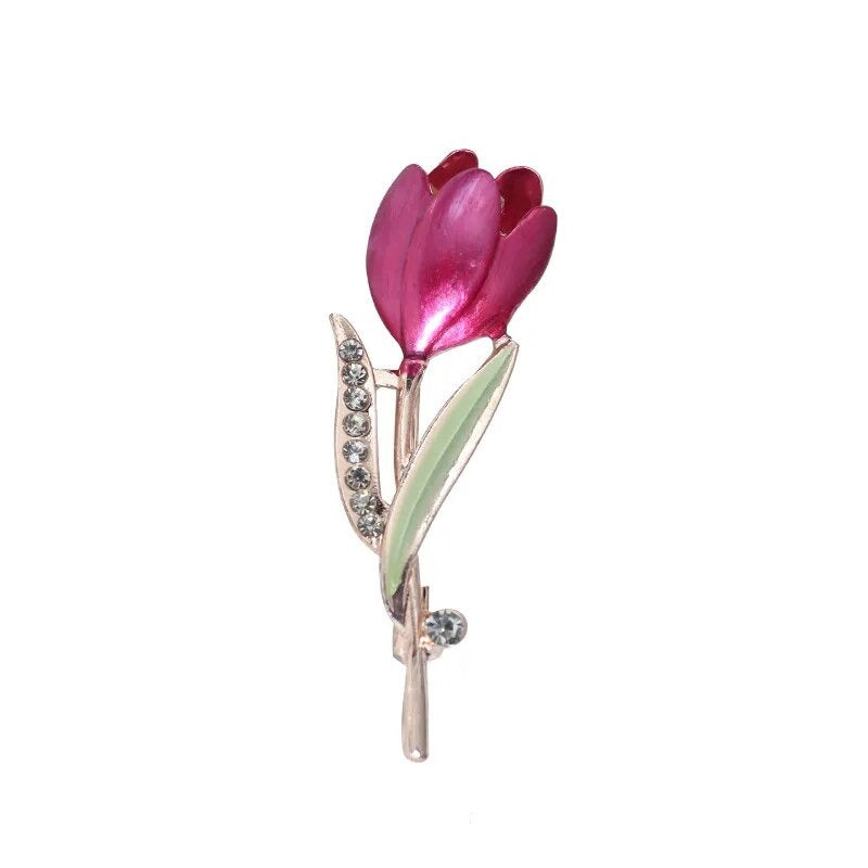 Broche Fleur <br> Mariage Tulipe Violette