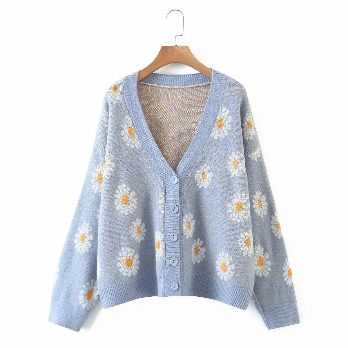 Cardigan Fleur <br> Marguerite Bleu Ciel