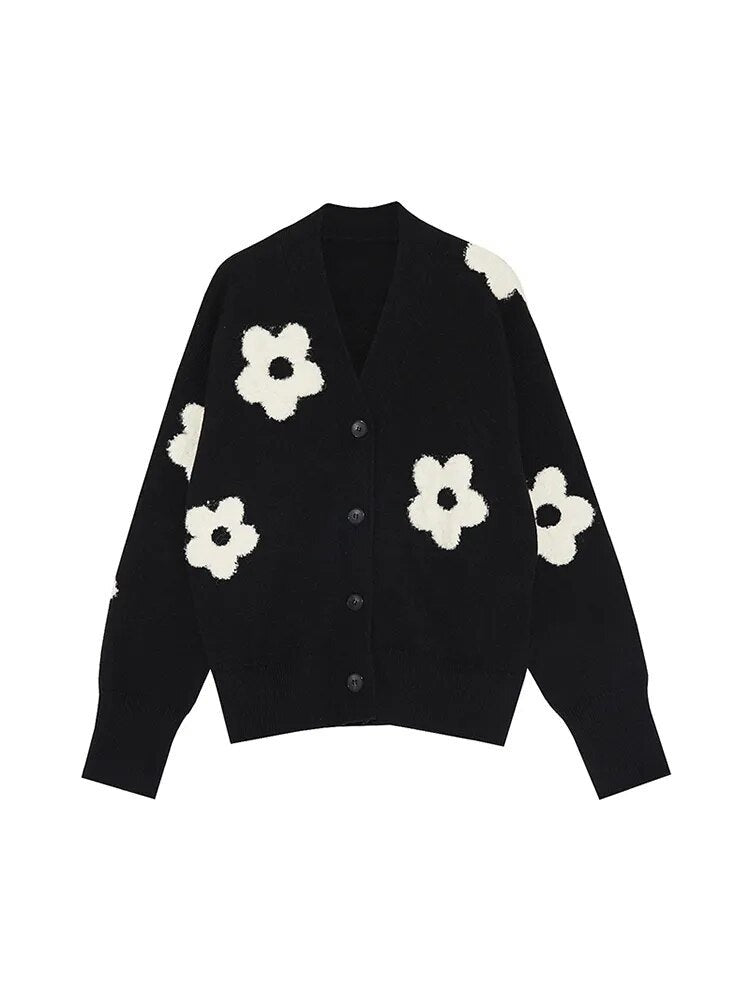 Cardigan Fleur <br> Noir