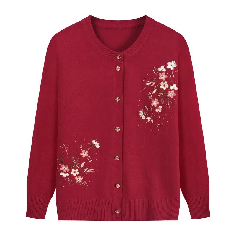 Cardigan Fleur <br> Rouge