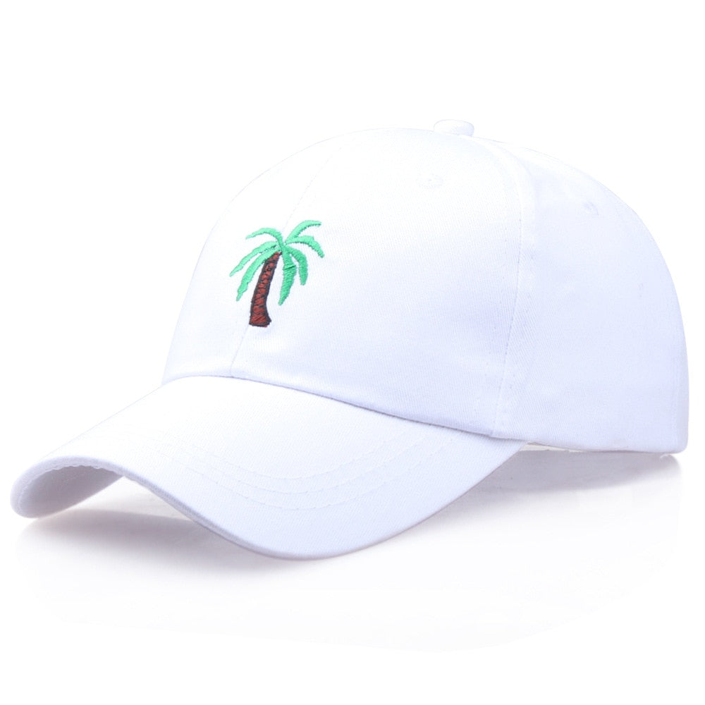 Casquette Fleur <br> Palmier Epuré Blanc