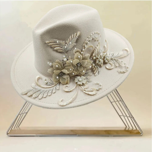 Chapeau Fleurie <br> Blanc-Beige