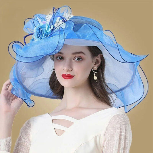 Chapeau Fleurie <br> Extravagant bleu Lagon