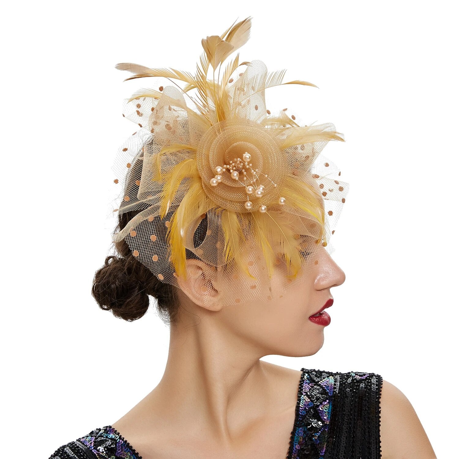 Chapeau Fleurie <br> Fascinateur Doré