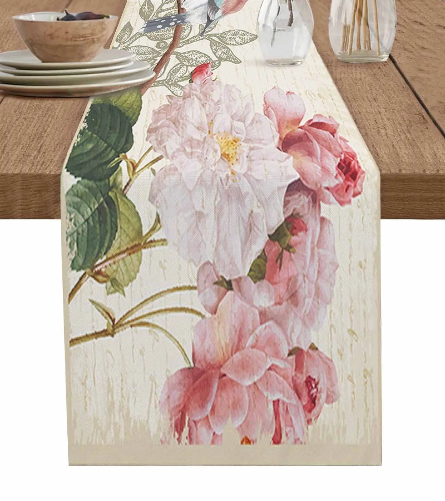 Chemin de Table <br> Fleuri Roses