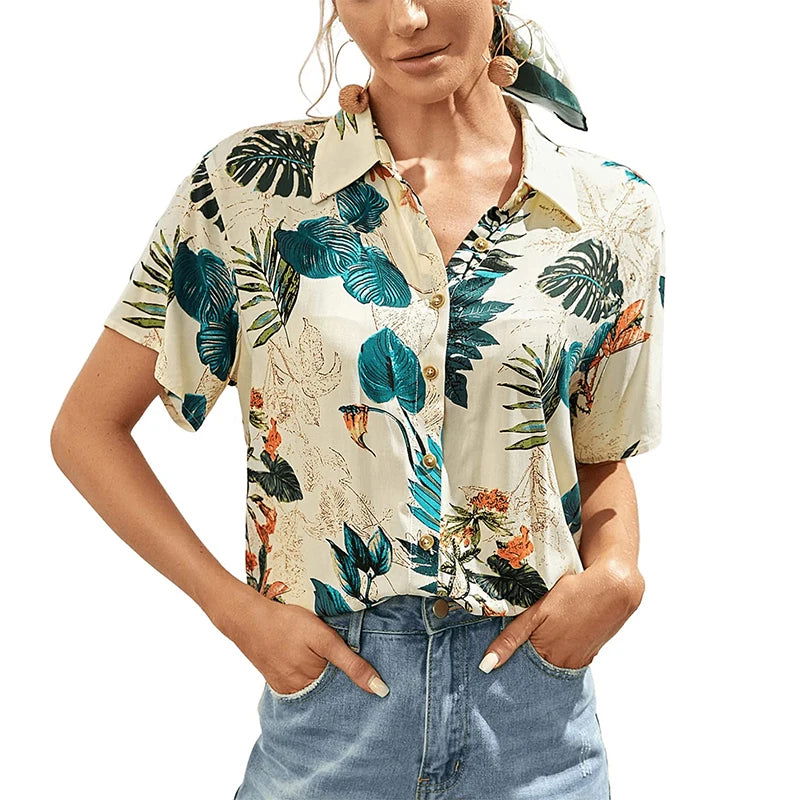 Chemise A Fleur Hawaï Femme