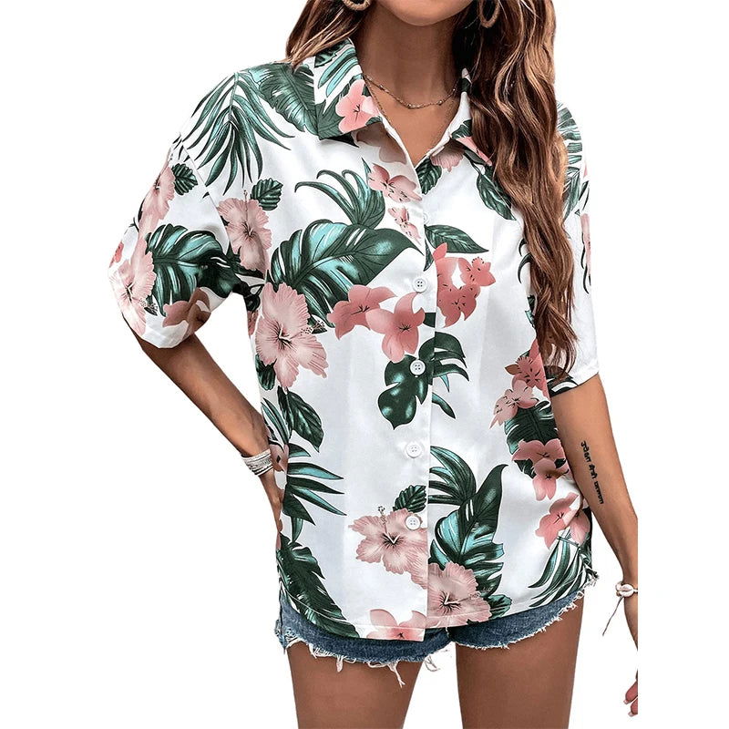 Chemise A Fleur Hawaï Femme