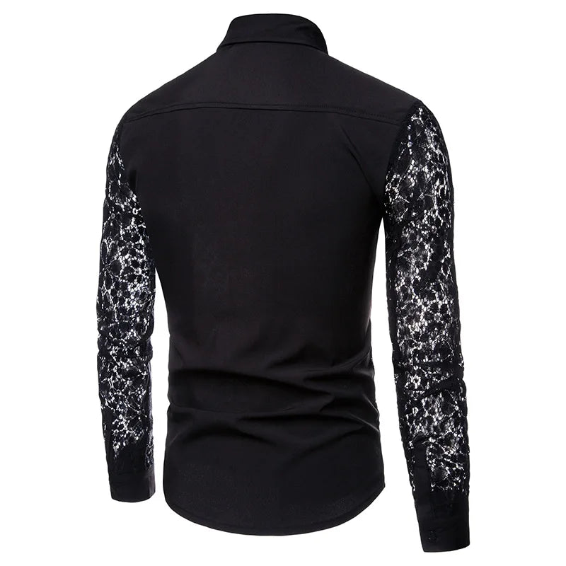 Chemise A Fleur Homme Noire