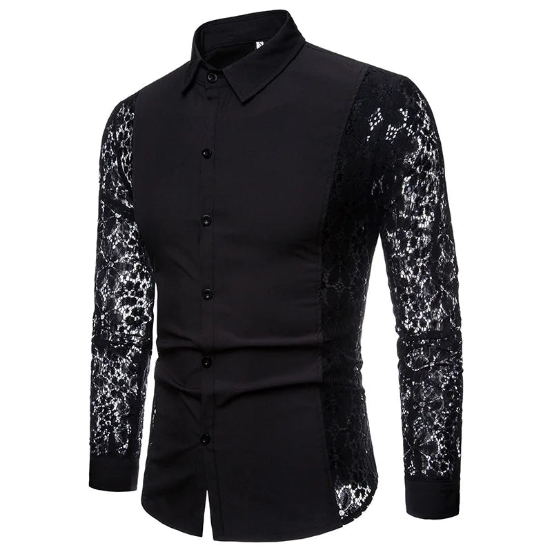 Chemise A Fleur Homme Noire