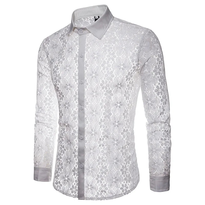 Chemise A Fleur Homme Noire