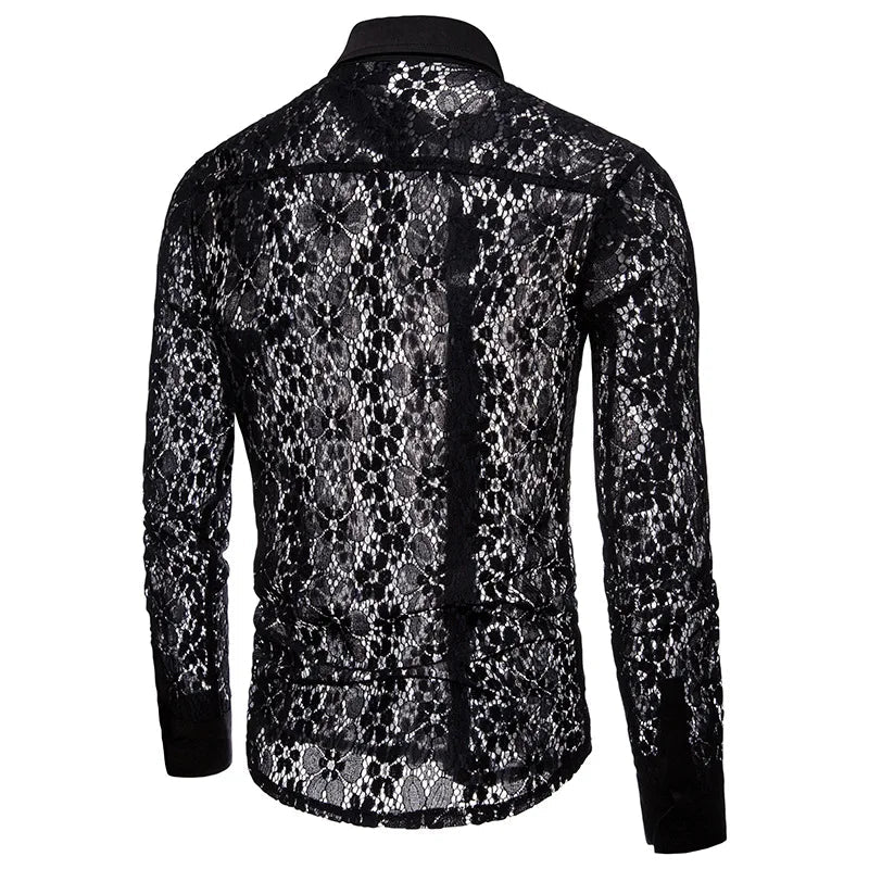 Chemise A Fleur Homme Noire