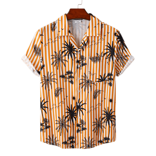 Chemise A Fleur <br> Palmier Orange