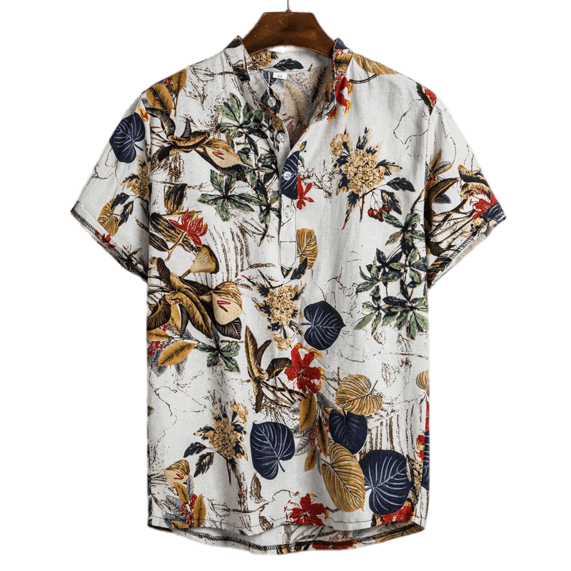 Chemise a Fleur Homme <br> Blanche