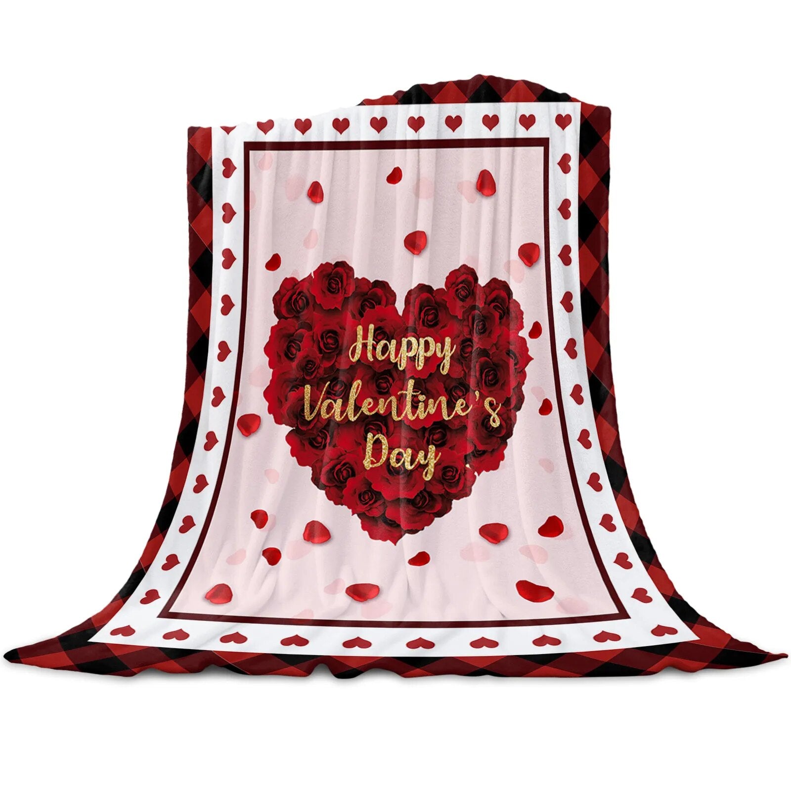 Plaid Fleuri <br> Coeur Saint Valentin