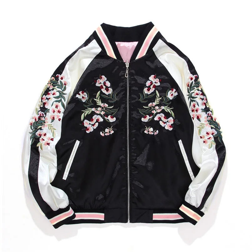 Blouson Bomber Femme Fleuri