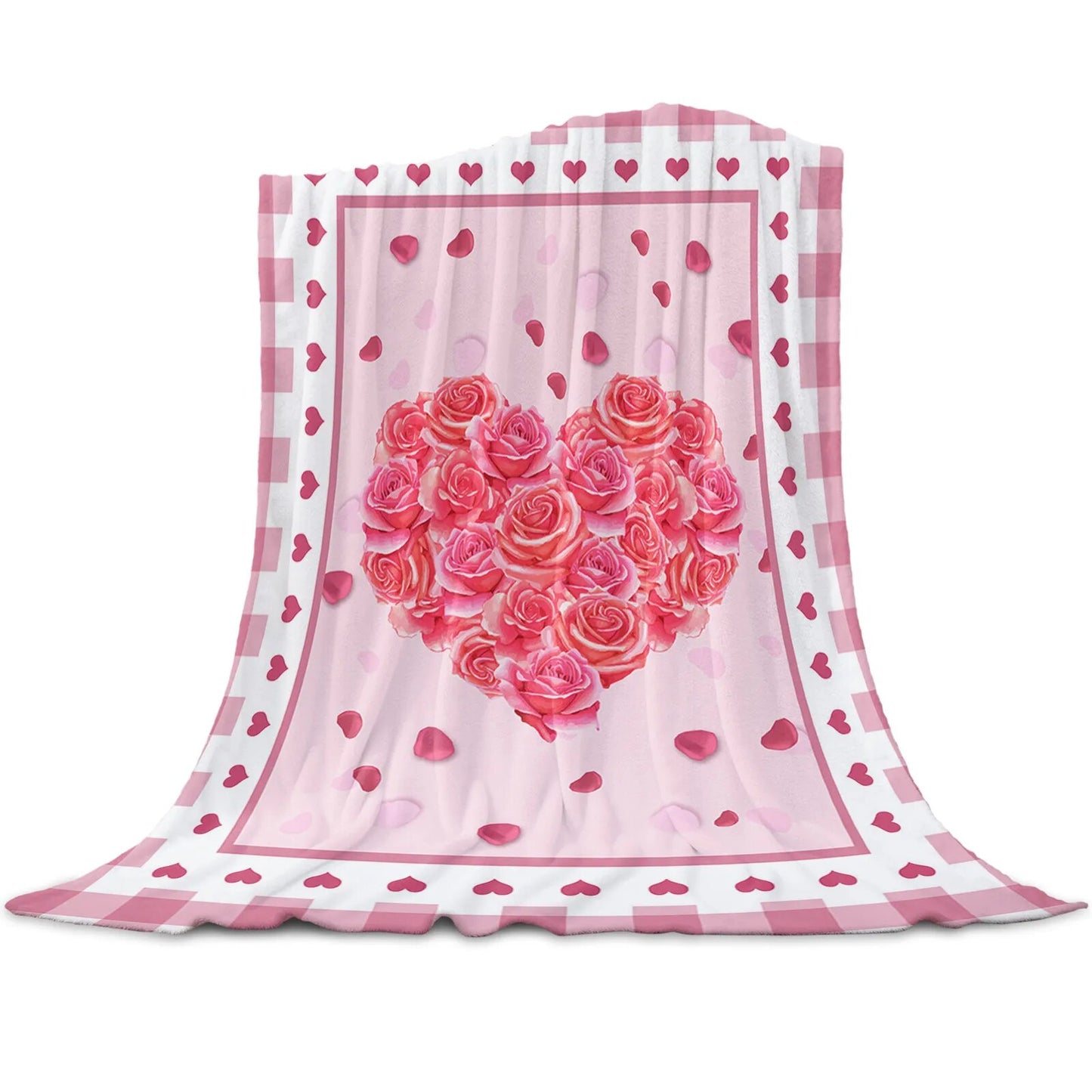 Plaid Fleuri <br> Rose Coeur