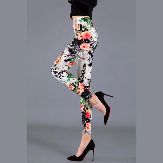 Legging Fleuri <br> Femme Coloré