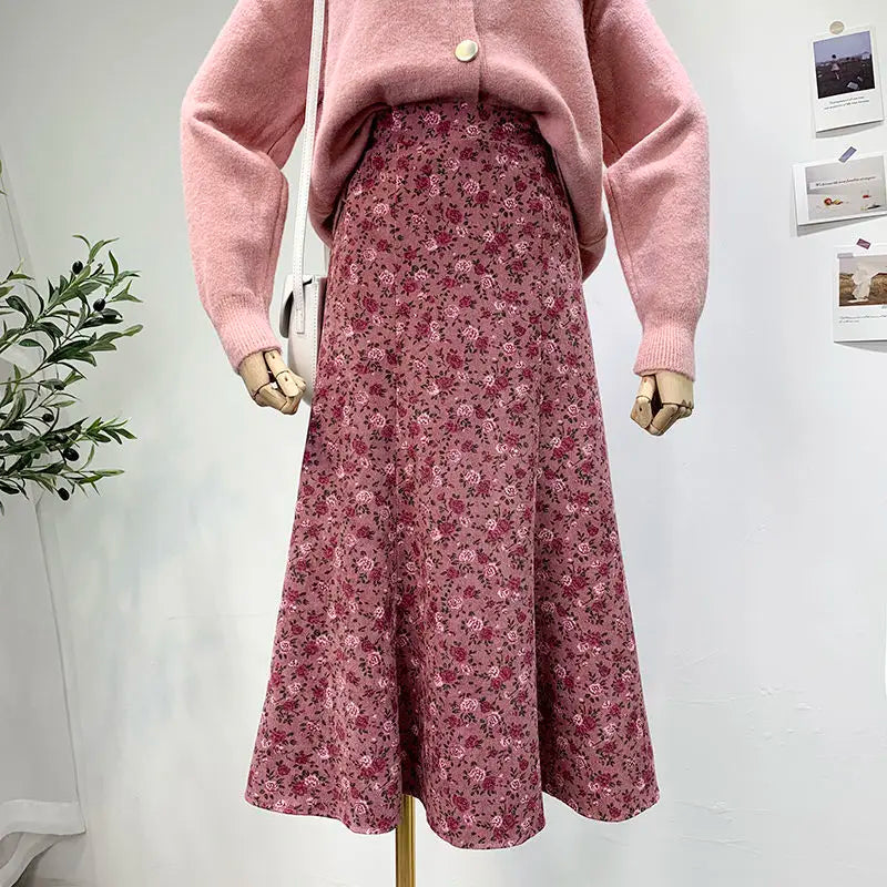 Falda floral de invierno