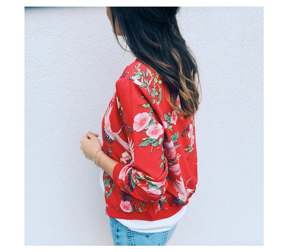 Veste Bomber A Fleurs