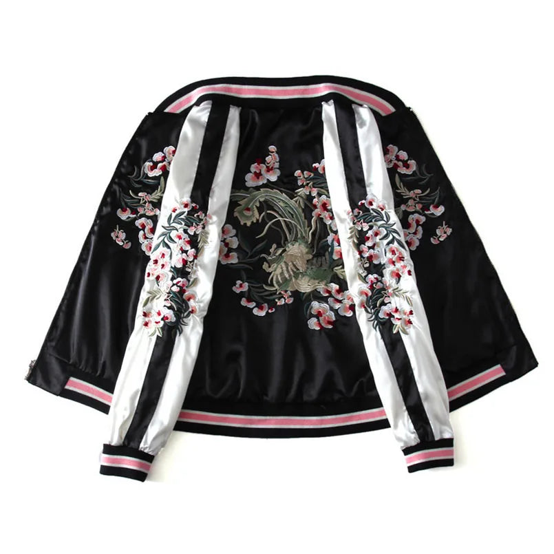 Blouson Bomber Femme Fleuri