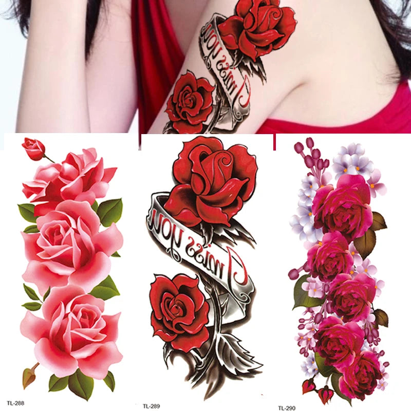 Tatuaje de rosa para mujer